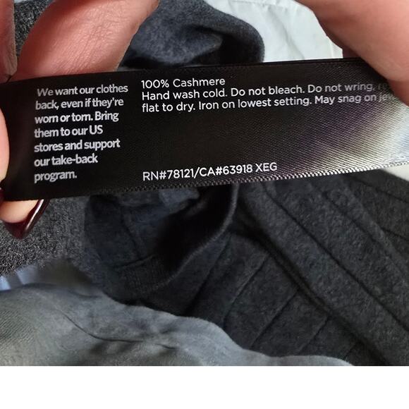 Eileen Fisher 100% Cashmere Ribbed Knit Pencil Skirt Charcoal Gray 2X SEE - Picture 4 of 7